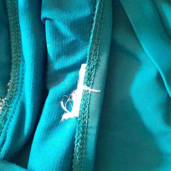 Women's XXL Teal Blue Crochet Detail One Piece Swimsuit - Picture 6 of 6